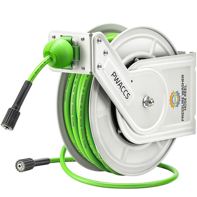 #ad Retractable Pressure Washer Hose Reel 1 4quot; x 60ft Heavy Duty Power Washer Ho... $196.70