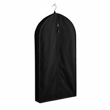 Zippered Cotton Black Garment Bag