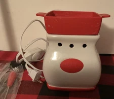 Velata Maraschino Curve Fondue Warmer Red White Silicone Dish Forks Complete Set