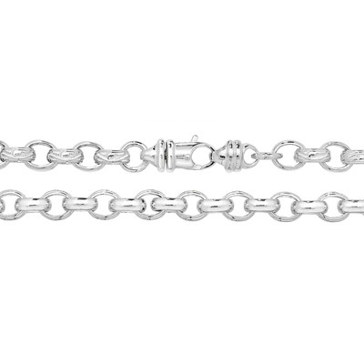 Erbskette Halskette Sterlingsilber 5 mm gemustert oval gegossen