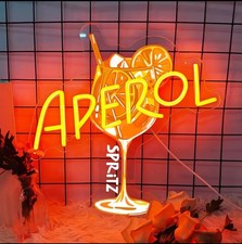 Aperol Spritz LED Neon Sign Cocktail Bar Light USB Powered Party Decor