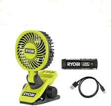 Ryobi Lithium Clamp Fan Kit w/ 2.0 Ah USB Battery  Type USB-C Cable FVF51K NEW