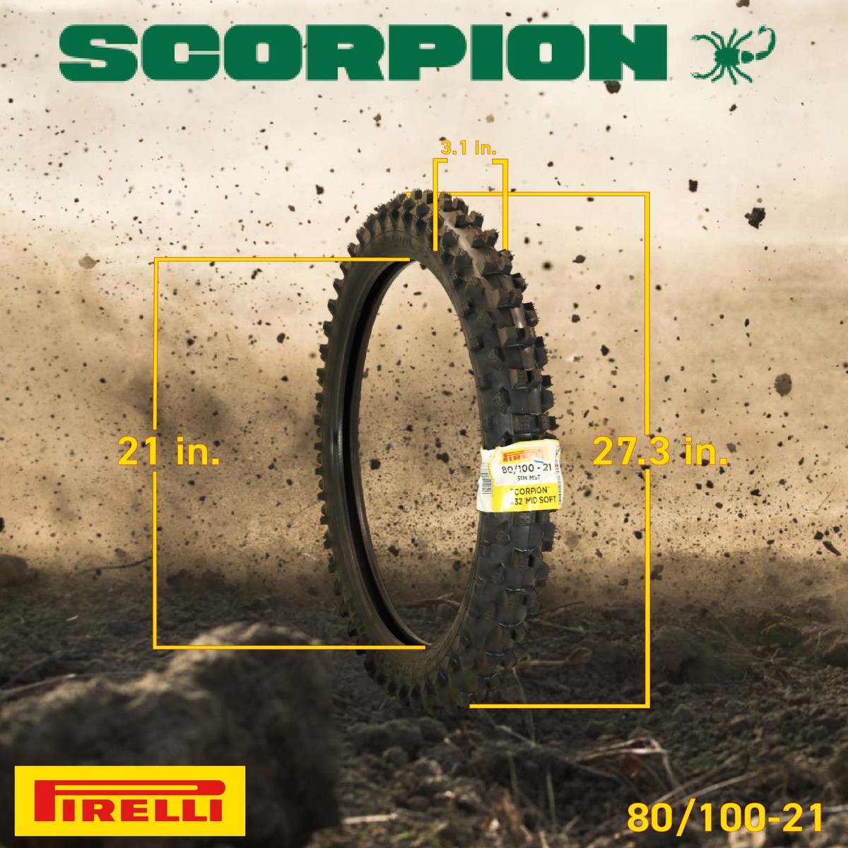 Biz Markie - Studda Step (プロモオンリー) Pirelli Scorpion MX 32 Mid Soft 80/100-21 Front Dirt Bike Tire