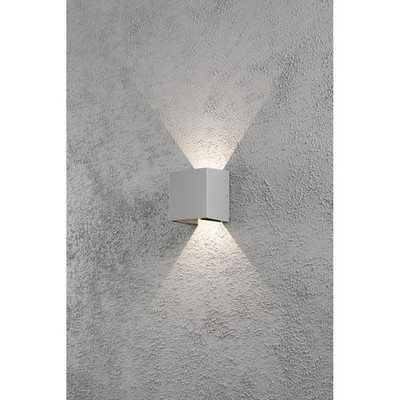HighPower LED Außen-Wandleuchte CREMONA, 3W 3000K 460lm, Grau, Aluminium / Acryl