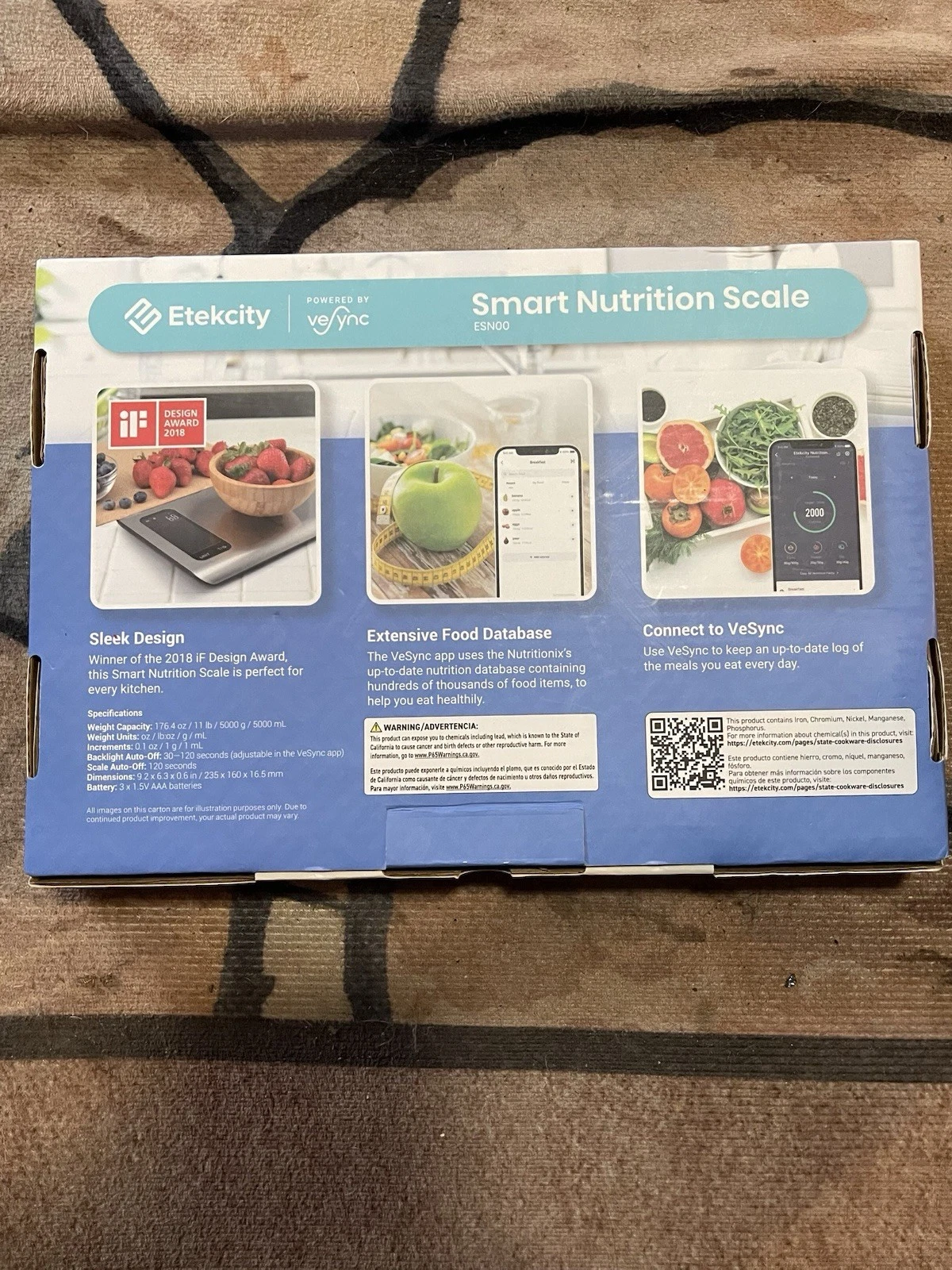 Etekcity Smart Nutrition Scale ESN00 – Bluetooth Digital Food Kitchen Scale