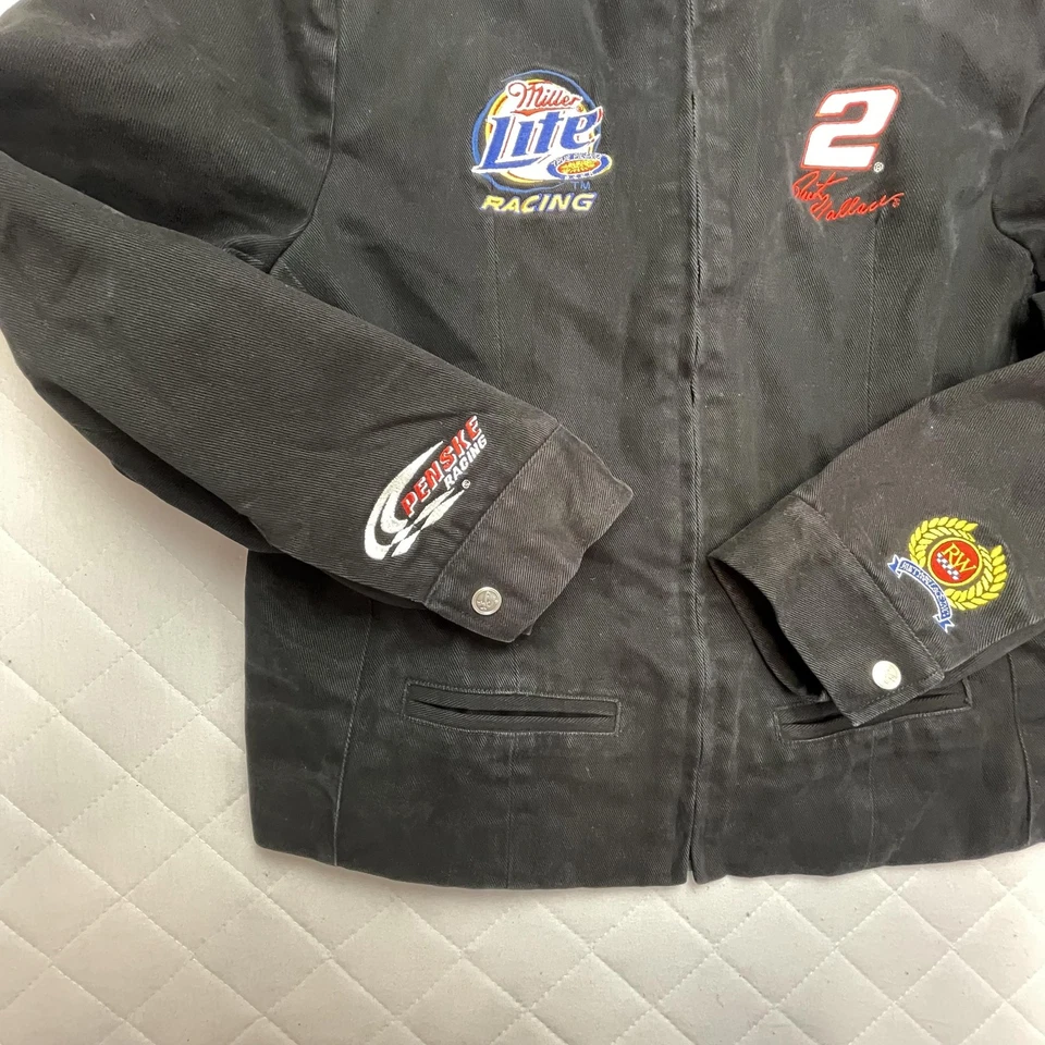Chaqueta NASCAR De Colección Mujer XL Negra Rusty Wallace 2 Miller Lite Chase Auténtica Foto 3 de 4
