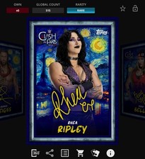 DIGITAL Topps WWE Slam 25 - FROM PARIS WITH PAIN Blue Signature - RHEA RIPLEY