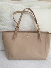 Tory Burch Zip 2 Handle Saffiano Leather Tote Tan, Reduced Price