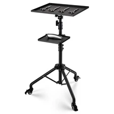 Salon Tray Cart on Wheels with Storage Platform, Tattoo Rolling Tray Height A...