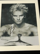 STING THE POLICE Autographed 8 X 11.5 Signed Photo Matted And Framed