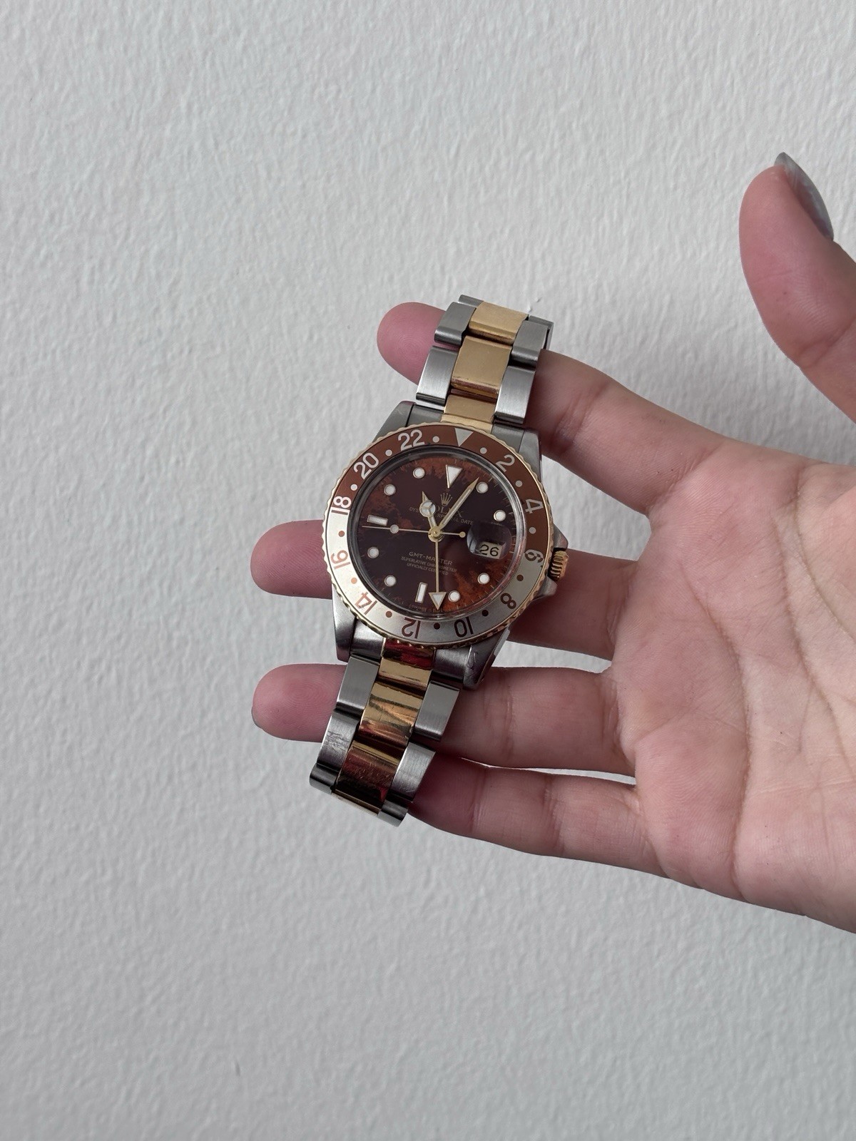 Vintage Rolex 1989 GMT Master 40mm 16753 Rootbeer 18k/SS - Tropical Dial