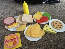 Melissa & Doug Wood Play Food Bread Sandwich Cheese Meat Fun With Food Kitchen