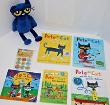 PETE THE CAT Kohl's Care Plush Toy, NEW Stickers, 5 Paperbook Book Lot
