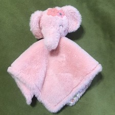 Parents Choice Pink Elephant blanket lovey Plush Satin floral security "385"