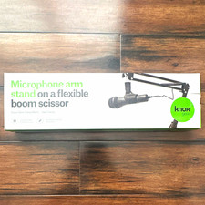 Knox Gear Microphone Boom Arm Stand Flexible Scissor Desk Clamp Mount Black