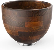 Premium Walnut Wood Mixing Bowl – 5 Quart – Compatible with 4.5 & 5 Qt Tilt-Head