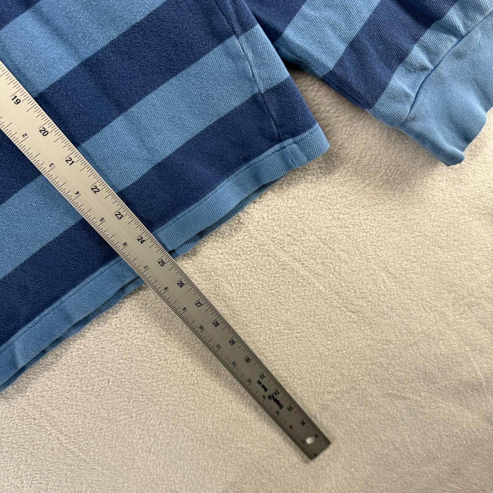 Vintage Abercrombie Fitch Rugby Shirt Men's large Blue Colorblock Boxy Crop y2k