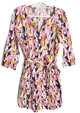 Boden Kelsey Tunic Linen Dress 8  Parrots Boho Preppy Coastal Belt Novelty NWT