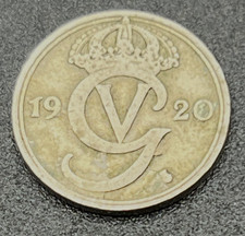 1920 Sweden 10 Ore KM#795 Nickel Brass Gustaf V World Coin Foreign