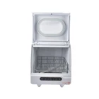 White Portable Countertop Dishwasher with Water Tank Leak-Proof Dry 110V 60Hz