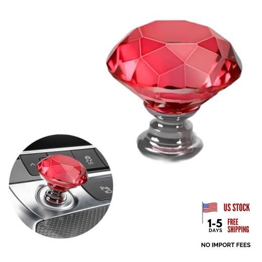 Car Start Button with Push-to-Start Rocker Lever, Engine Diamond - Red