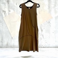 Crea Concept Asymmetric Seam Tank Midi Dress Earth Brown EU 40 US 8 M Lagenlook