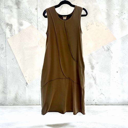 Crea Concept Asymmetric Seam Tank Midi Dress Earth Brown EU 40 US 8 M Lagenlook