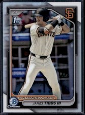 2024 Bowman Draft James Tibbs III Chrome Refractor 1st Prospect #BDC-40 + Base