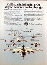 1976 Rockwell Collins TACAN F-16 B-1 Military Jet Aircraft Vintage Print Ad