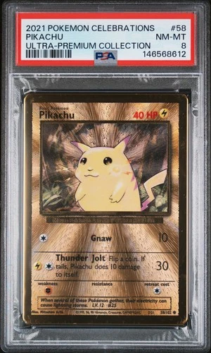2021 POKEMON CELEBRATIONS ULTRA-PREM COLL #58 PIKACHU PSA 8