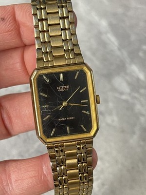 Citizen Men's Watch 1032 -S71807 HSB Gold Tone 80's Vintage Bracelet Tank - 924