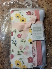 Hudson Baby Infant Cotton Flannel Burp Cloths 4pk, Bee, One Size