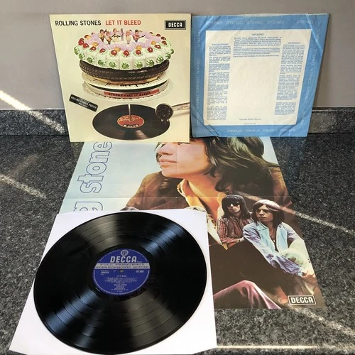 LP THE ROLLING STONES LET IT BLEED SKL 5025 UK 1ST STEREO PRESS & POSTER NM-/EX+