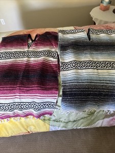 2  Poncho San Carlos Falsa Woven | Vibrant Colors,  2 For 1