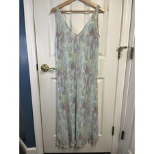 GANNI Georgette Pleated Midi Watercolor Dress Size EU 34 (US XS)