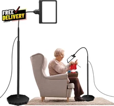 Magnifying Glass with Light and Stand 5X 36 LED Dimmable Floor Magnifying Lam...