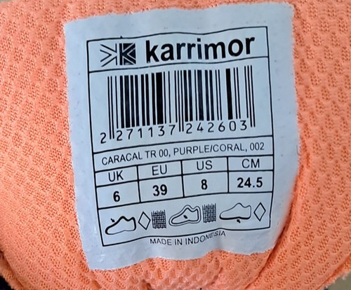 Reino Unido Talla 6 Karrimor Mujer Damas Tenis Entrenadores EU 39 Azul Marino Naranja Caminar Ru - Imagen 4 de 11