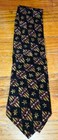 Vintage Hugo Boss Silk Mens Neck Tie Necktie Black Flower Diamond Pattern