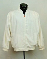 Ellesse 10 Sportswear Jacket Hooded Petit Full Zip Hoodie White Athletic VTG GUC