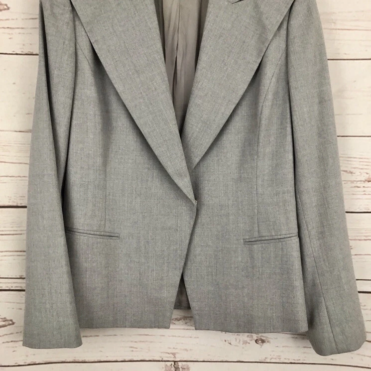 Blazer Carolina Herrera Gris Lana Carrera 8 M Foto 3 de 4