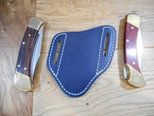 Pancake Buffalo Leather knife Sheath. Fits a Buck 110 or LB7. Grey color