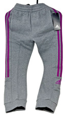 Adidas Cotton Fleece Jogger - Girls - FZ9746 Size S 7/8 - Grey/Purple