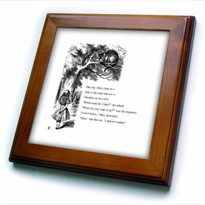 3dRose Which road do I take Cheshire cat Alice in Wonderland - John Tenniel 8x8