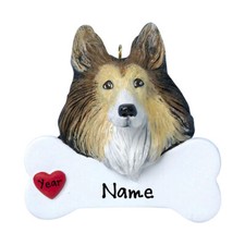 Collie Personalized Christmas Dog Ornament