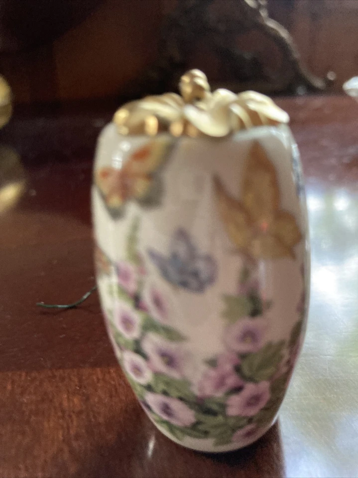 "Colgante vintage de porcelana y latón de 2"" acabado #269" Foto 4 de 4