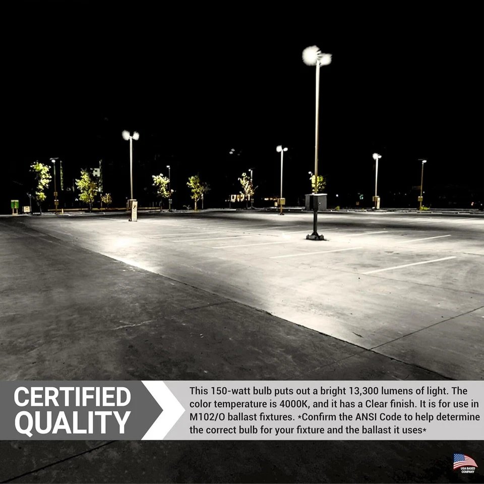 6Pack 150W Metal Halide ED17, E26, Pulse Start, Clear HID, 4000K, 13300LM - Image 4 of 4