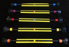 Rainbow Dragon Rubberfly Flowersticks Set + Silicon Sticks - Flower/Devil Stick