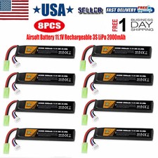 Airsoft 2000mAh 11.1V LiPo Battery with Mini Tamiya Connector for Guns Rifle USA