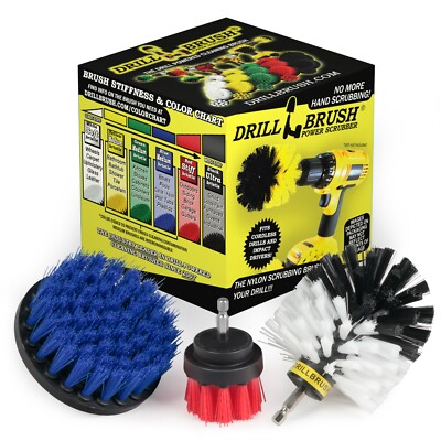 Drill Brush Attachments for Cleaning Carpet, Chairs, Seats, Wheels, Vinyl, Bath