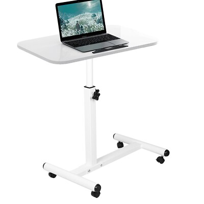 New Rolling Laptop Table, Adjustable Height & Tilting for Comfortable Use